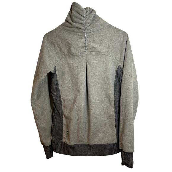 Ivivva Lululemon Shiver Stopper Fleece Pullover Girls Size 14 Gray Herringbone - Picture 3 of 6